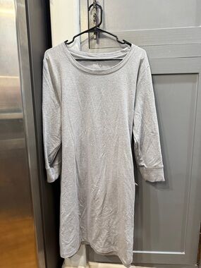 Soho Light Gray Tie-Hem Tunic sweatshirt dress